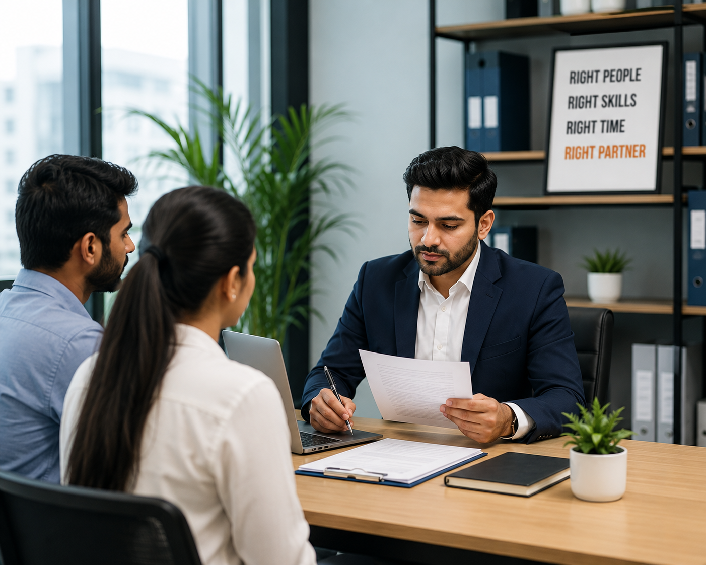 Soni Service Provider conducting candidate interview and manpower verification